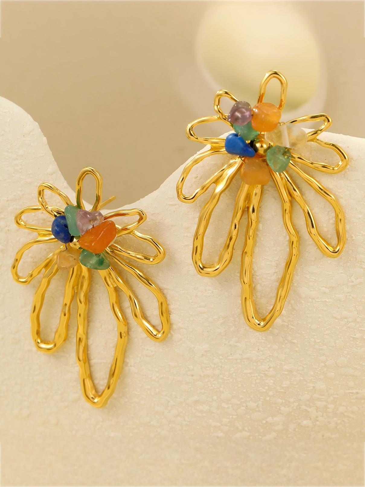 Colorful petal earrings