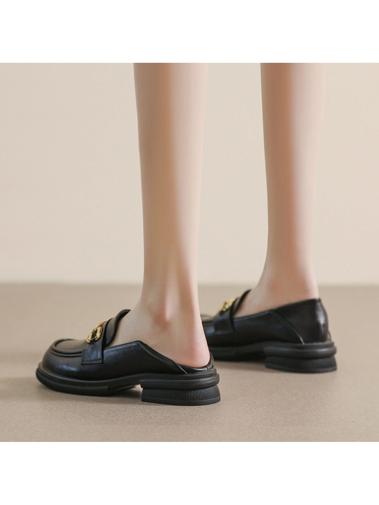 Liber Spring and Autumn Thick-soled Metal Buckle Women's Loafers