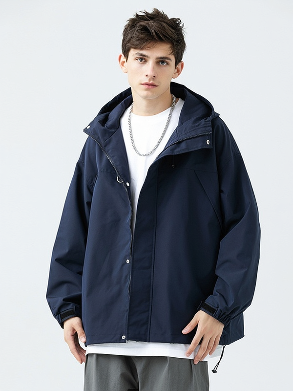 Liber Autumn Neutral wear Multiple pockets Plaid Solid Color Jackets