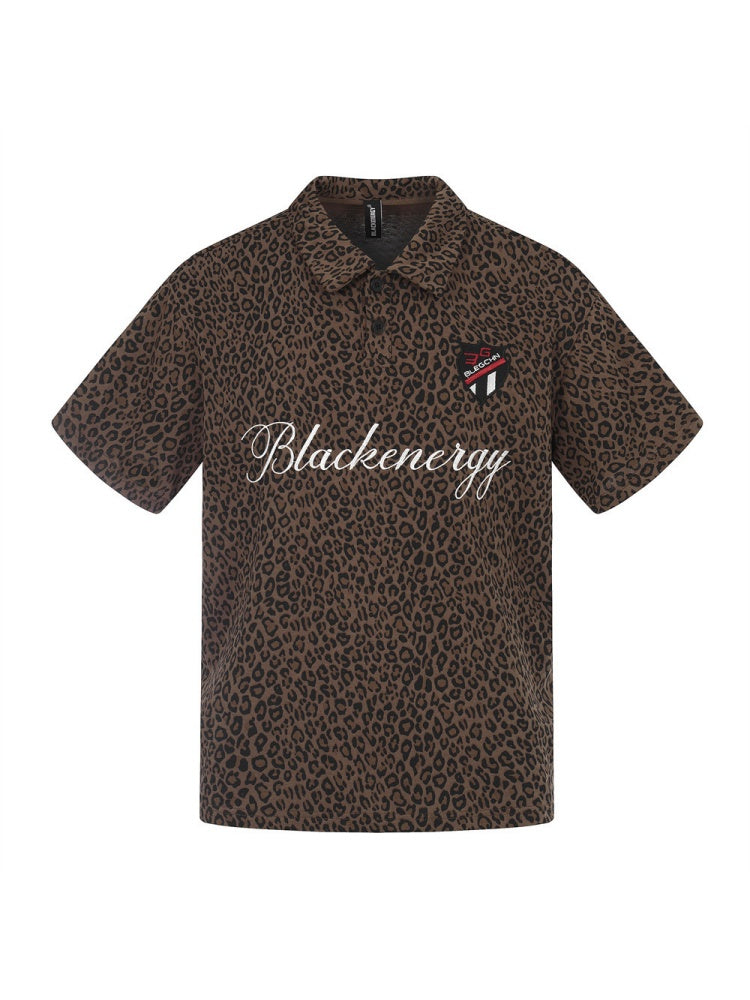 Leopard Print Vibe Letter Loose-fit POLO