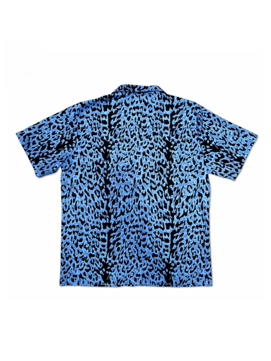 Blue Leopard Print Cuban Territory Shirts