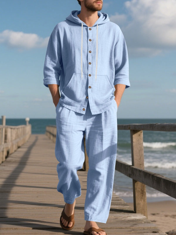 Leisure Flax Beach Hooded Set 2-piece Sets