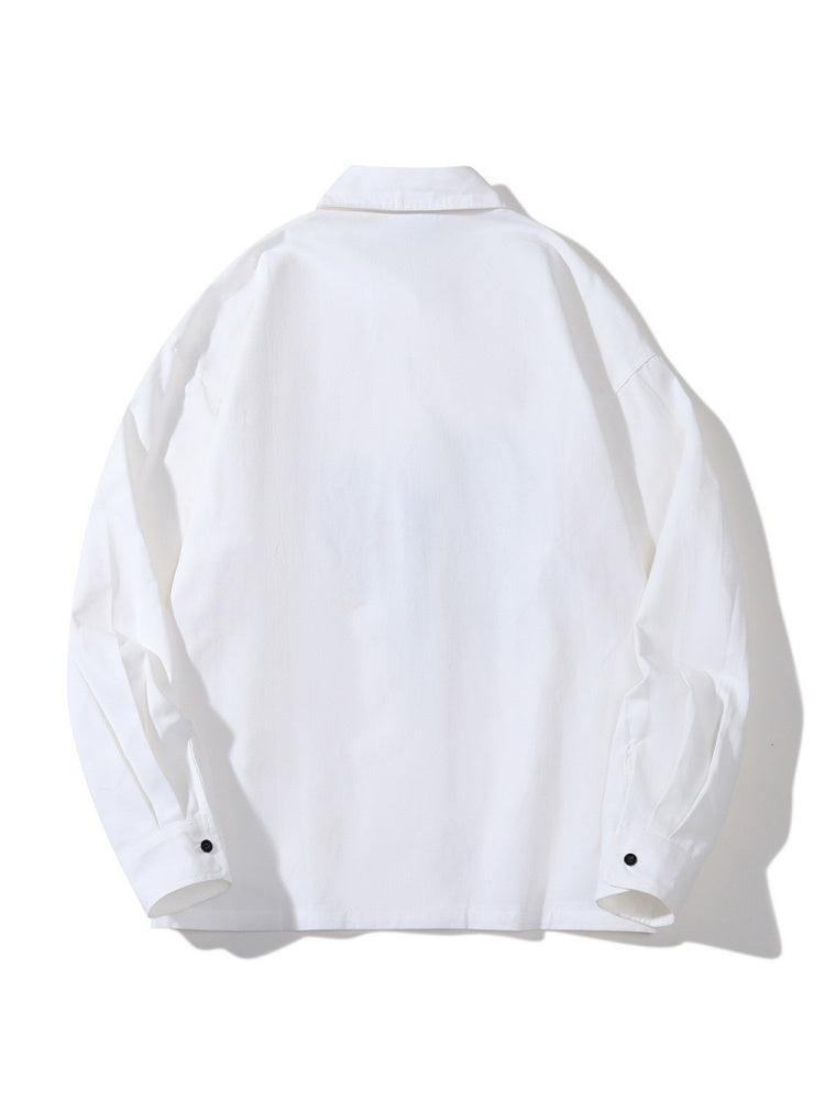 Foam Letter Printing Loose Long-sleeved Shirt