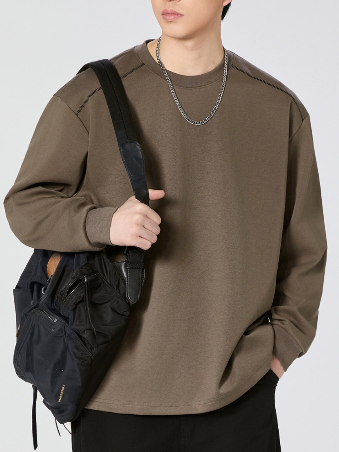 Crew Neck Loose-fit Sweatshirts&Hoodies
