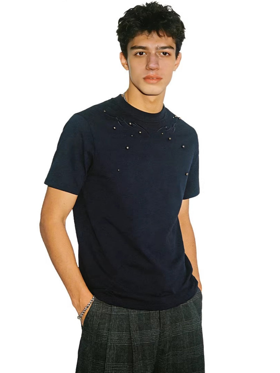 Cleanfit Spine Beading Embroidery T-shirts