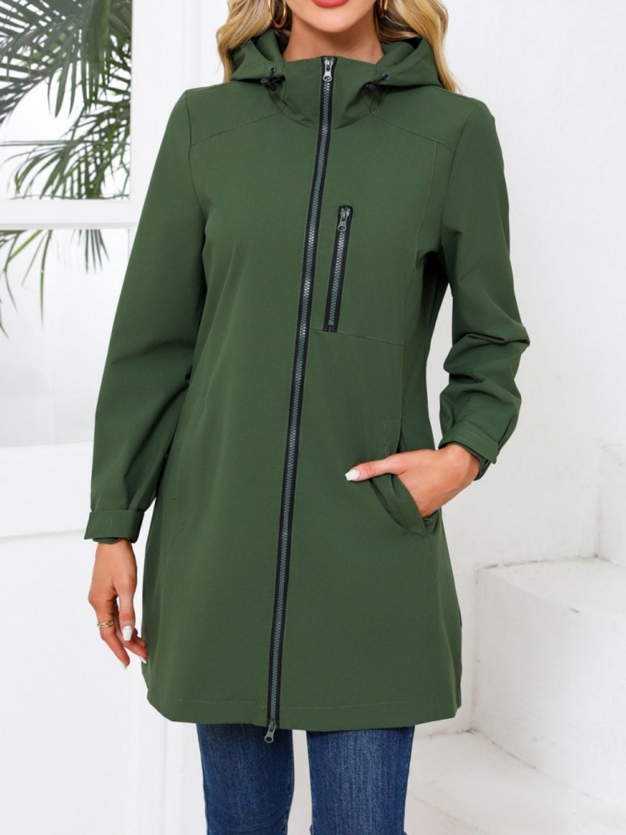 Outdoor Sports Water Proof Hooded Long Sleeve Loose Leisure Windproof Zipper Jackets