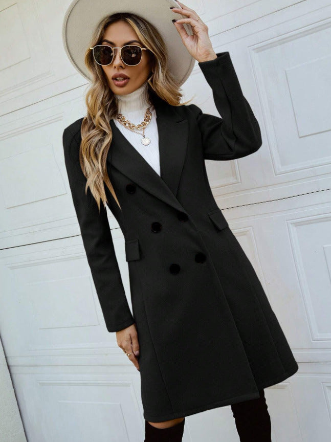 Double-breasted Suit Jacket For Autumn And Winter Formal Casual Coat