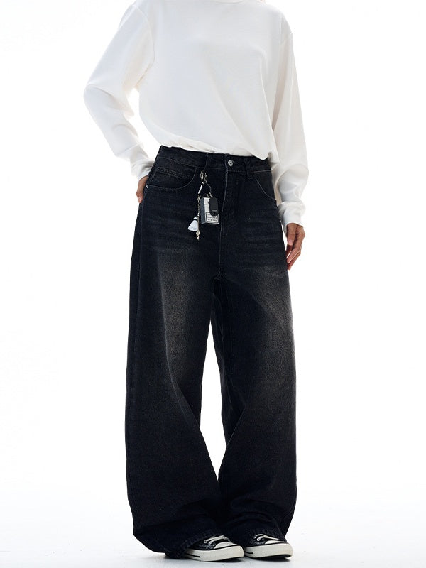 Star Letters Embroidery Design Casual Wide-leg Pants