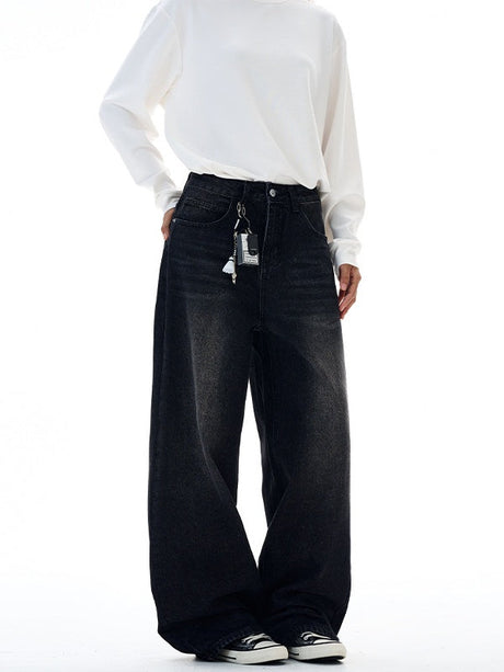 Star Letters Embroidery Design Casual Wide-leg Pants