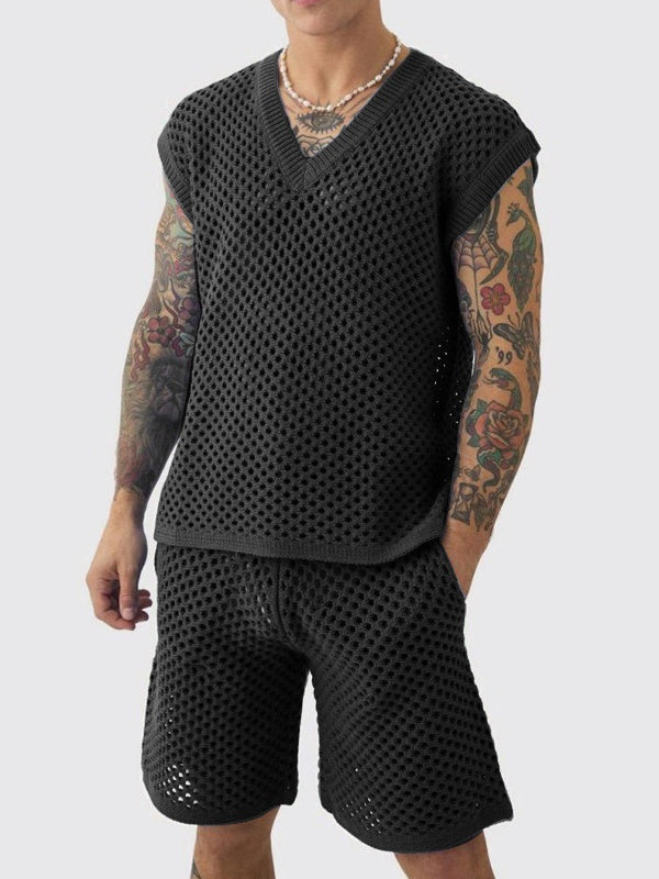 Leisure Hollow Out Vacation 2-piece Sets Set