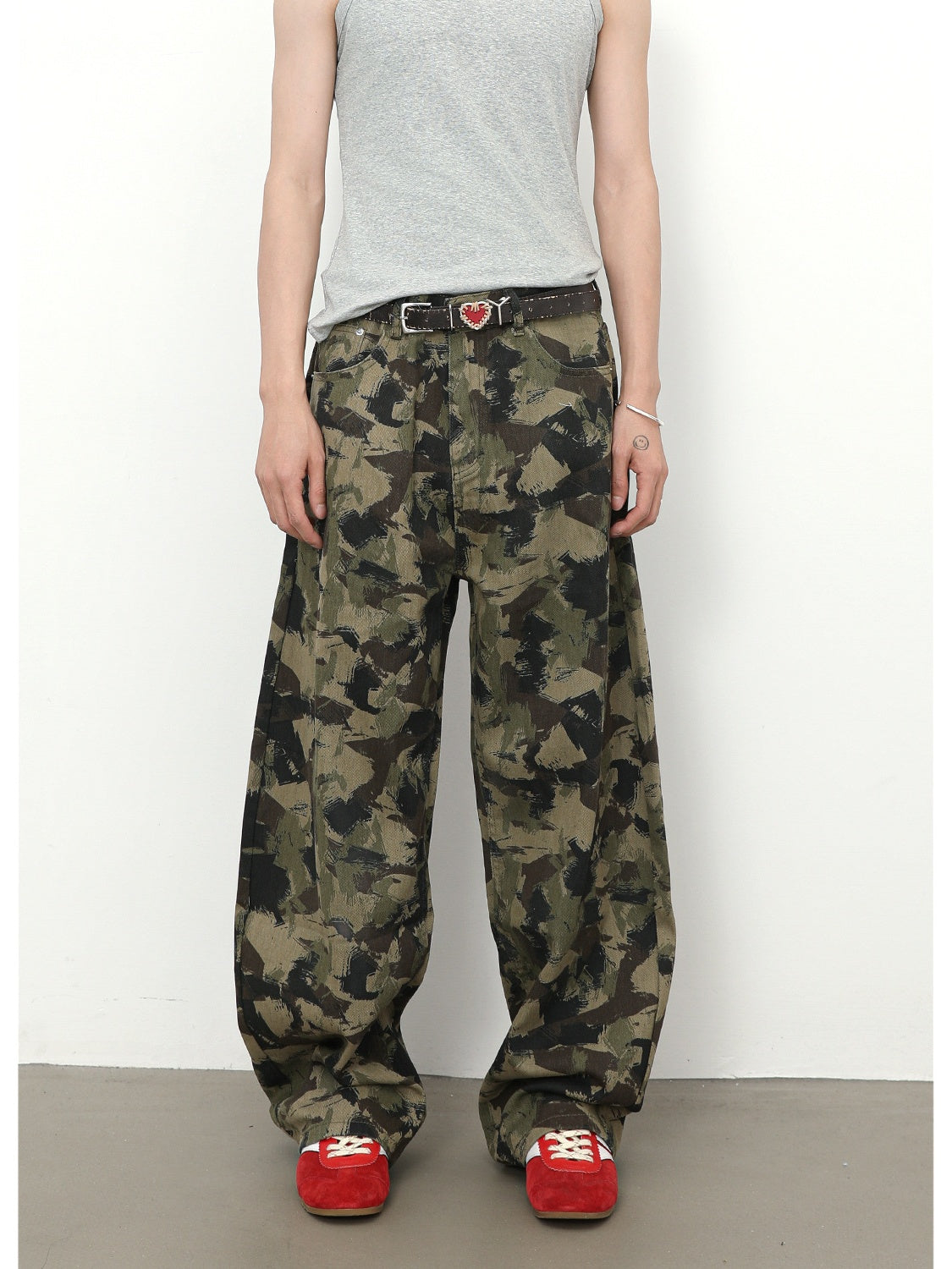 Retro Camouflage Machete Loose-fit Pants