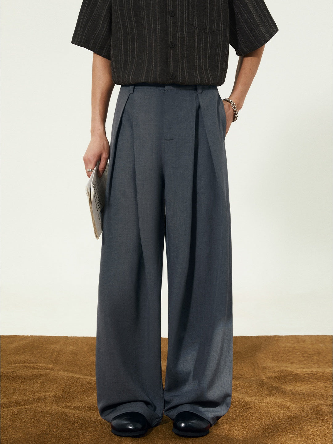 Stereo Gathering A Wide-leg Dress Pants Pants
