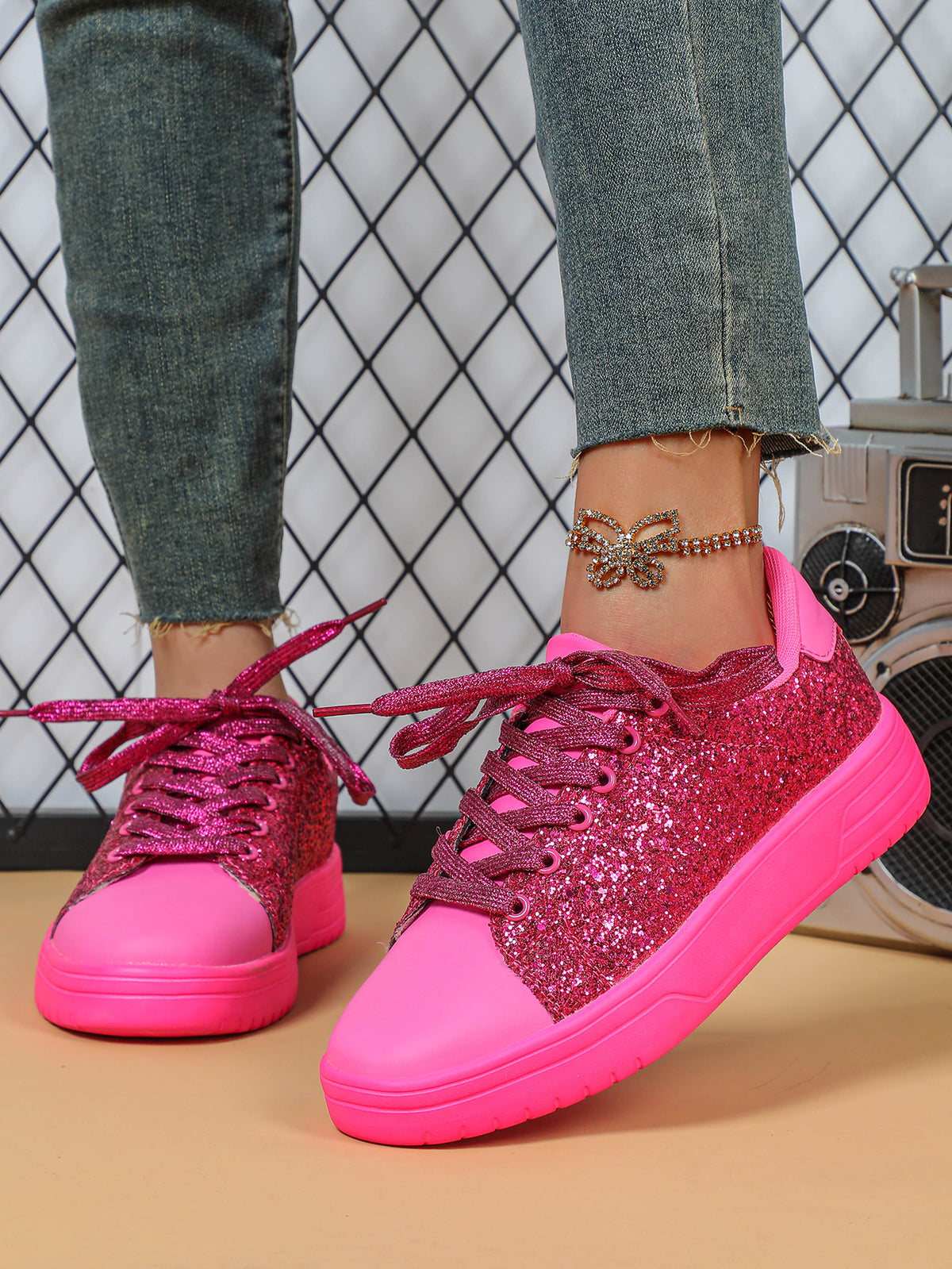 Sequined Women's Sneakers