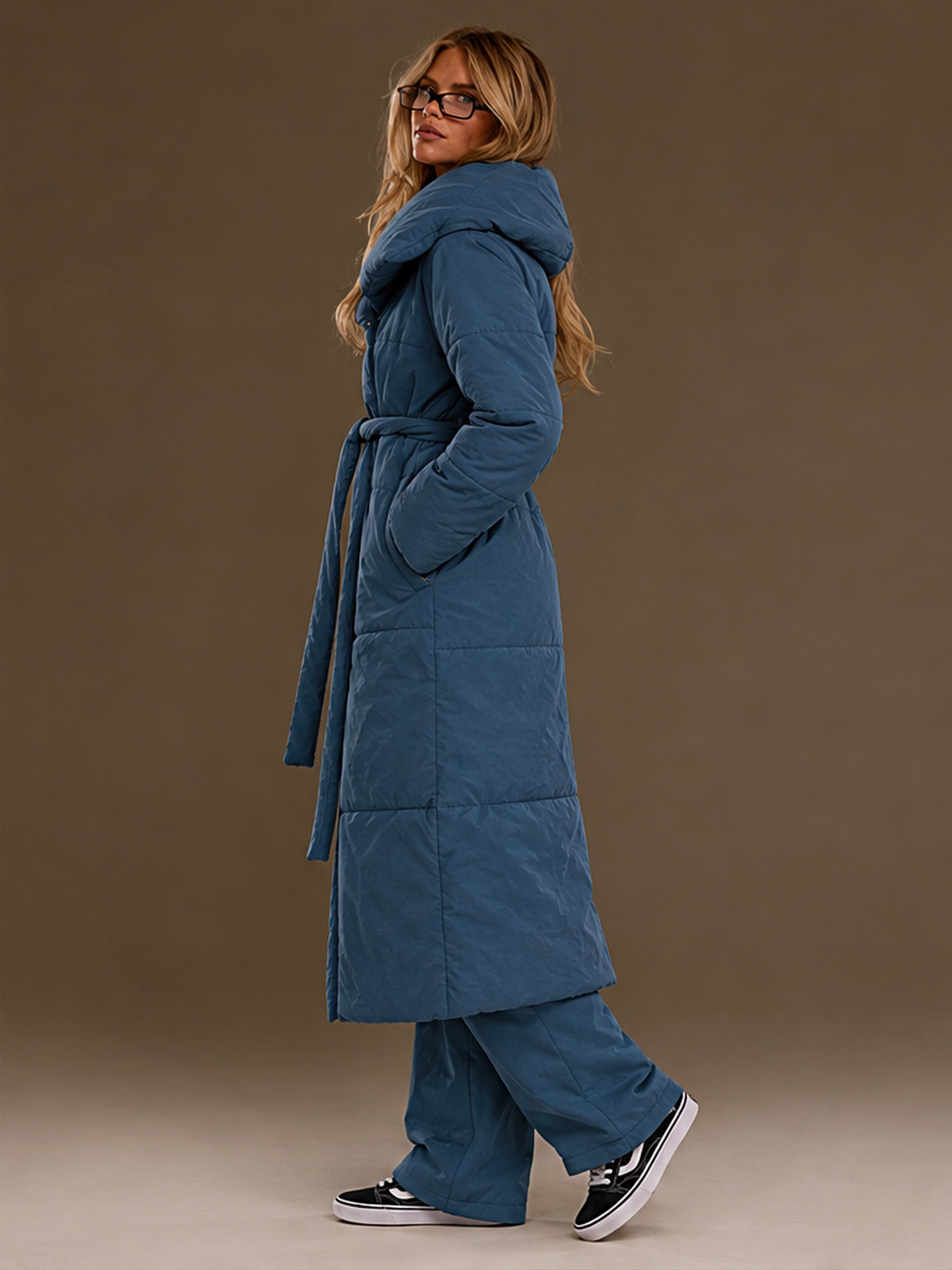 Loose-fitting, Casual, Warm, Long Stand-collar Cotton Coat/long Cotton-padded Jacket