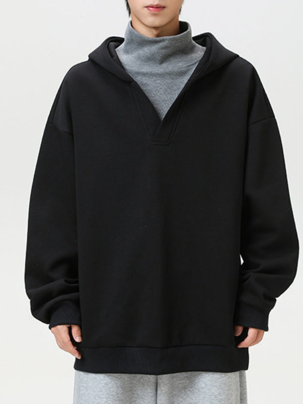 Fake Two Pieces Turtleneck American Loose Hoodies