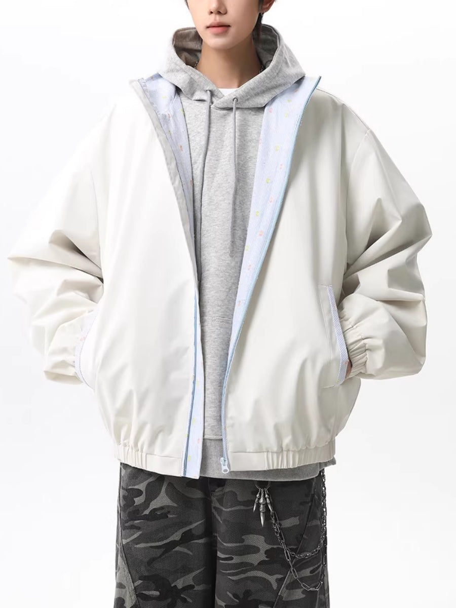 Work Clothes Loose-fit Color-blocked Jackets