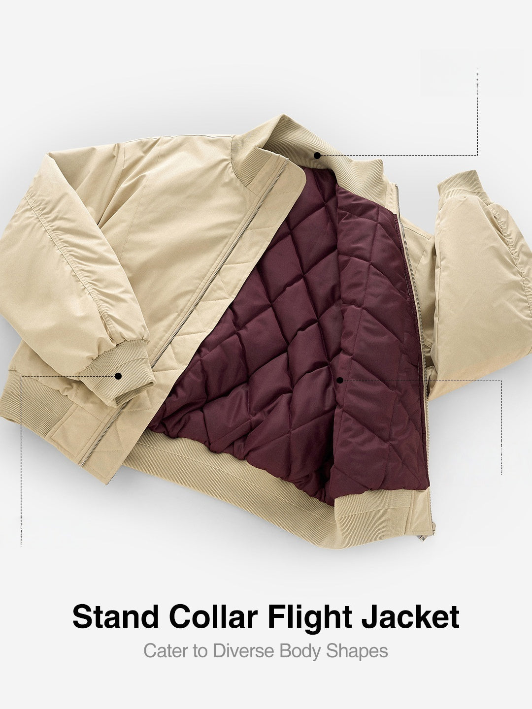 Cleanfit Deconstructed Tailoring Stand Collar Flight Jacket
