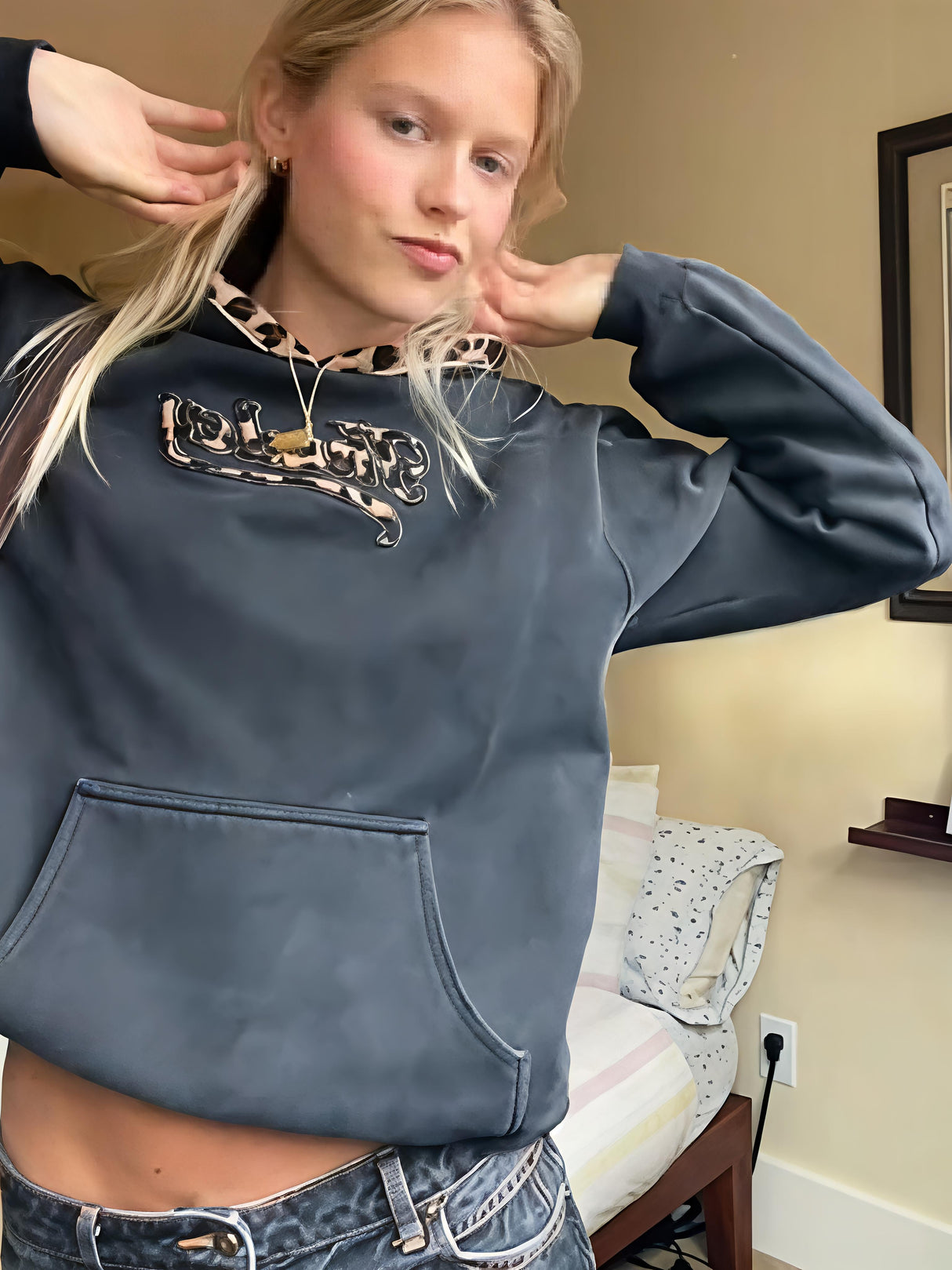 Leopard Print Patchwork Hoodies