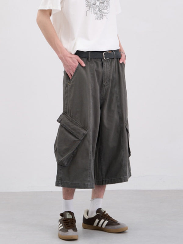 Retro Vintage Distressed Large Pockets Tooling 7 Points Shorts