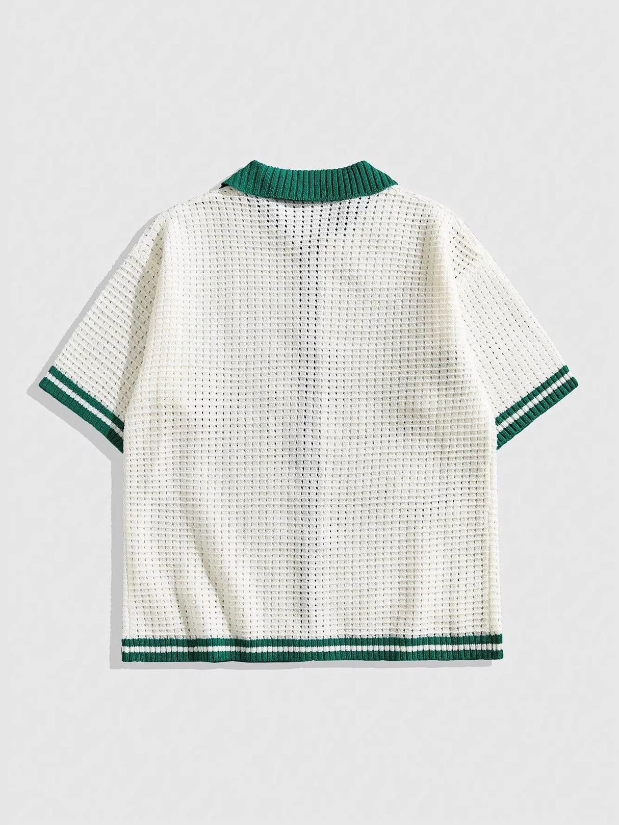 Embroidery Hollow Out Vacation Beach Color Matching Knitting Shirts