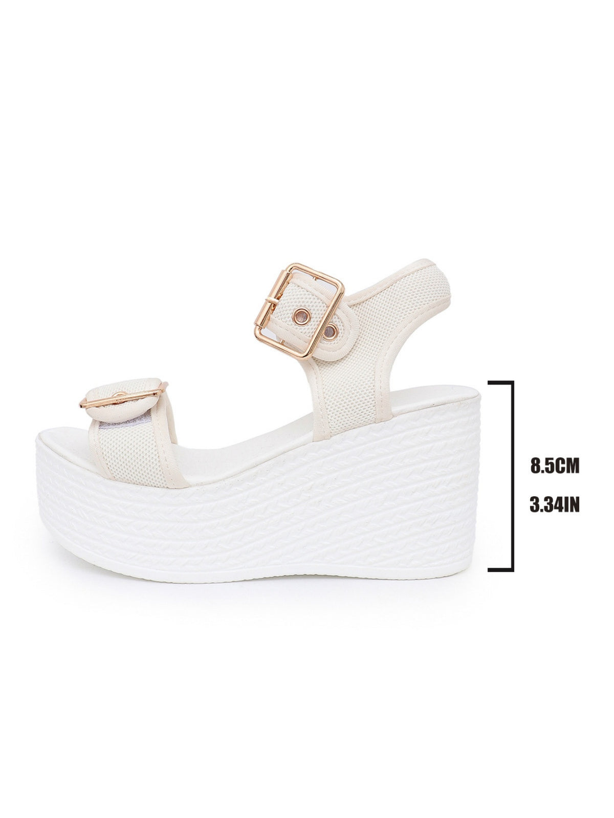 Metal Buckle Vacation Wedge Platform Sandals