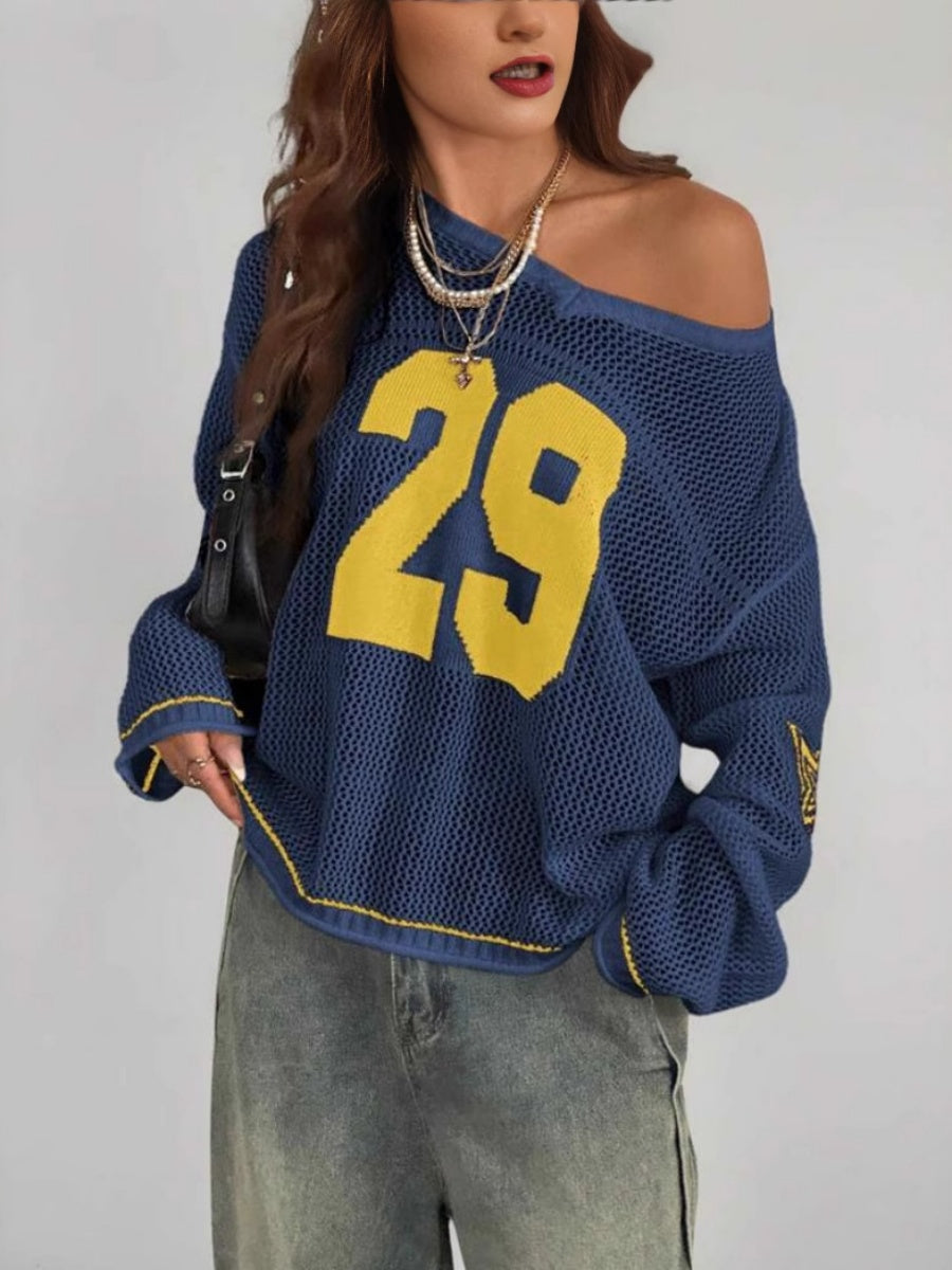 Liber Summer Women's Printed Hood Letter Sweaters