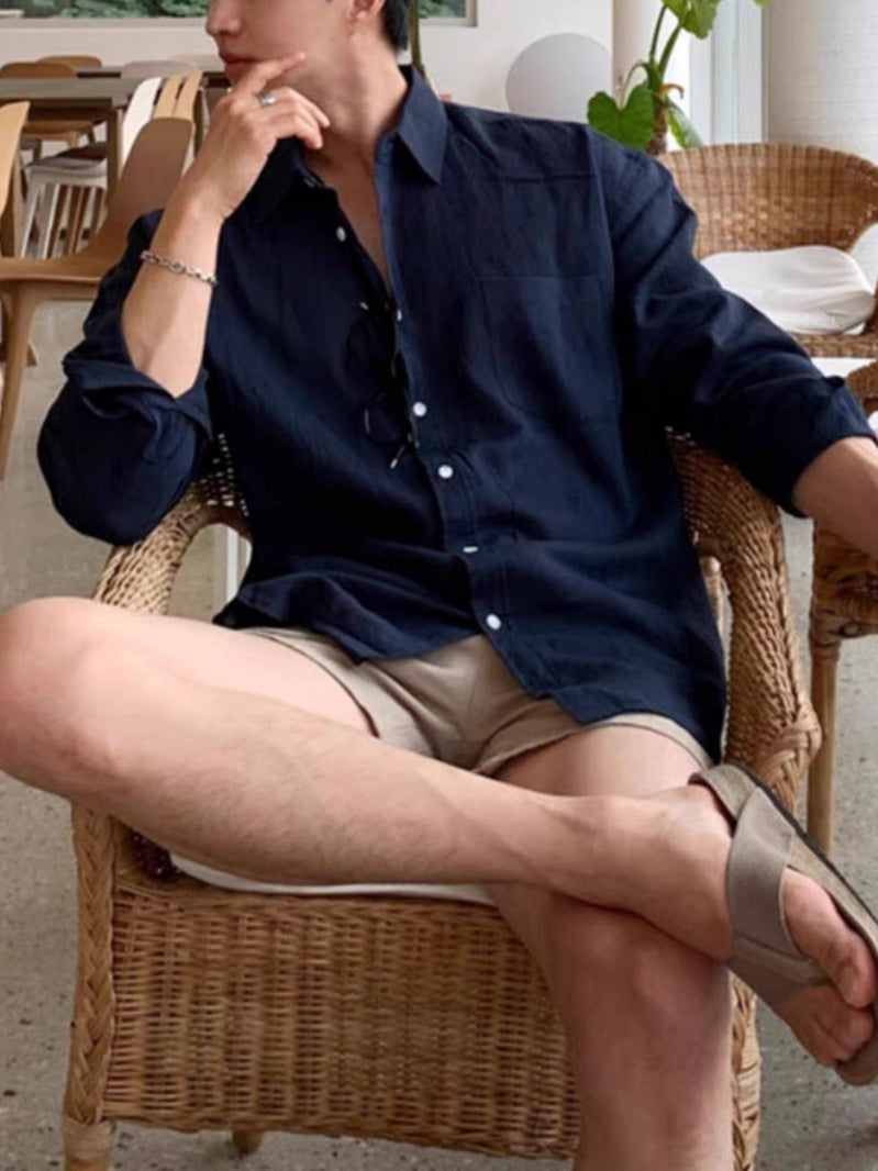 Breathable Flax Loose-fit Sunscreen Shirts