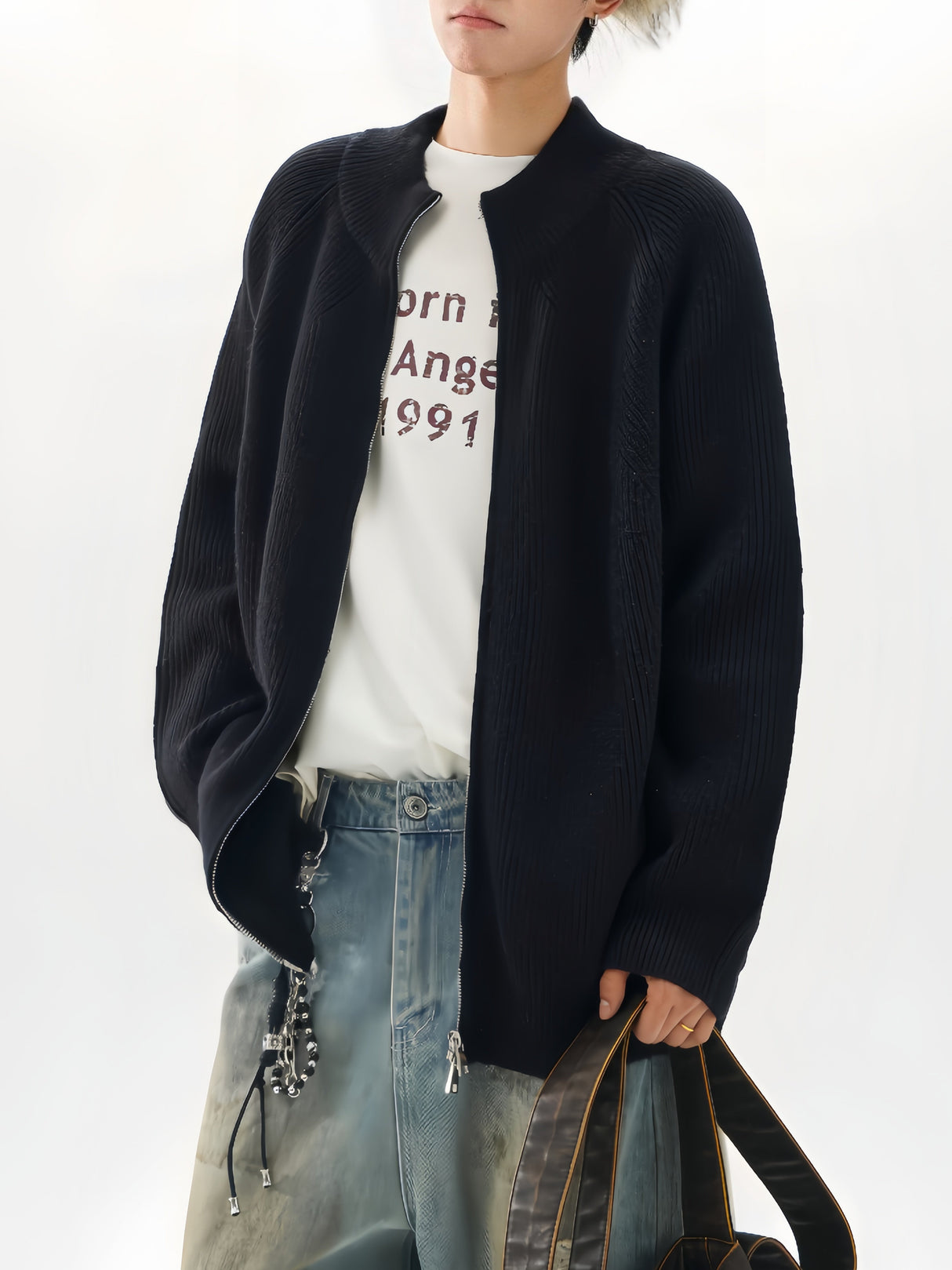 Minimalist Style Leisure Loose Stand Collar Cardigans