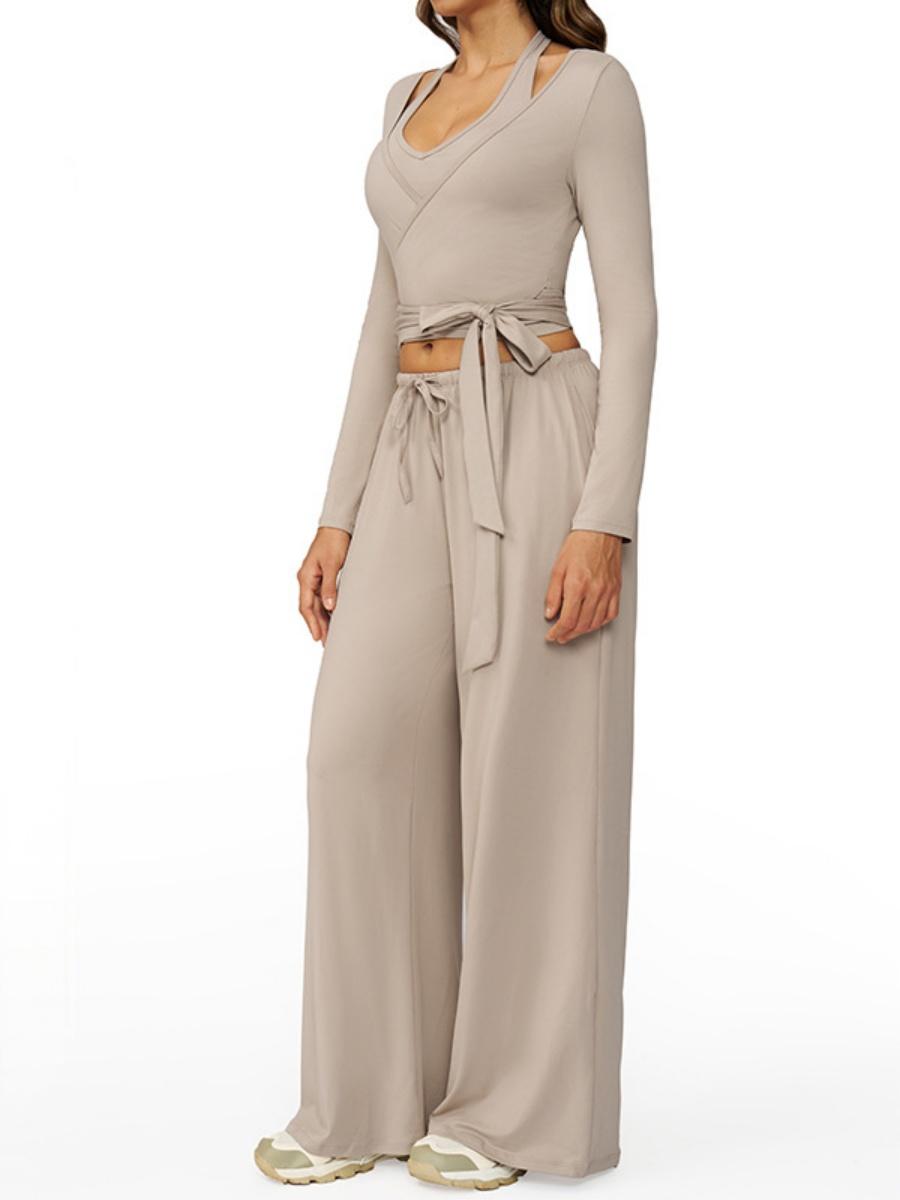 Sanded Yoga Quick-drying Sports Three-piece Gym Outfit