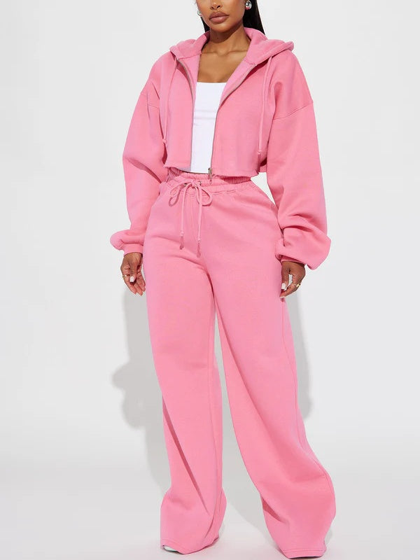 Long-sleeved Athletic Casual Sweatshirt Set