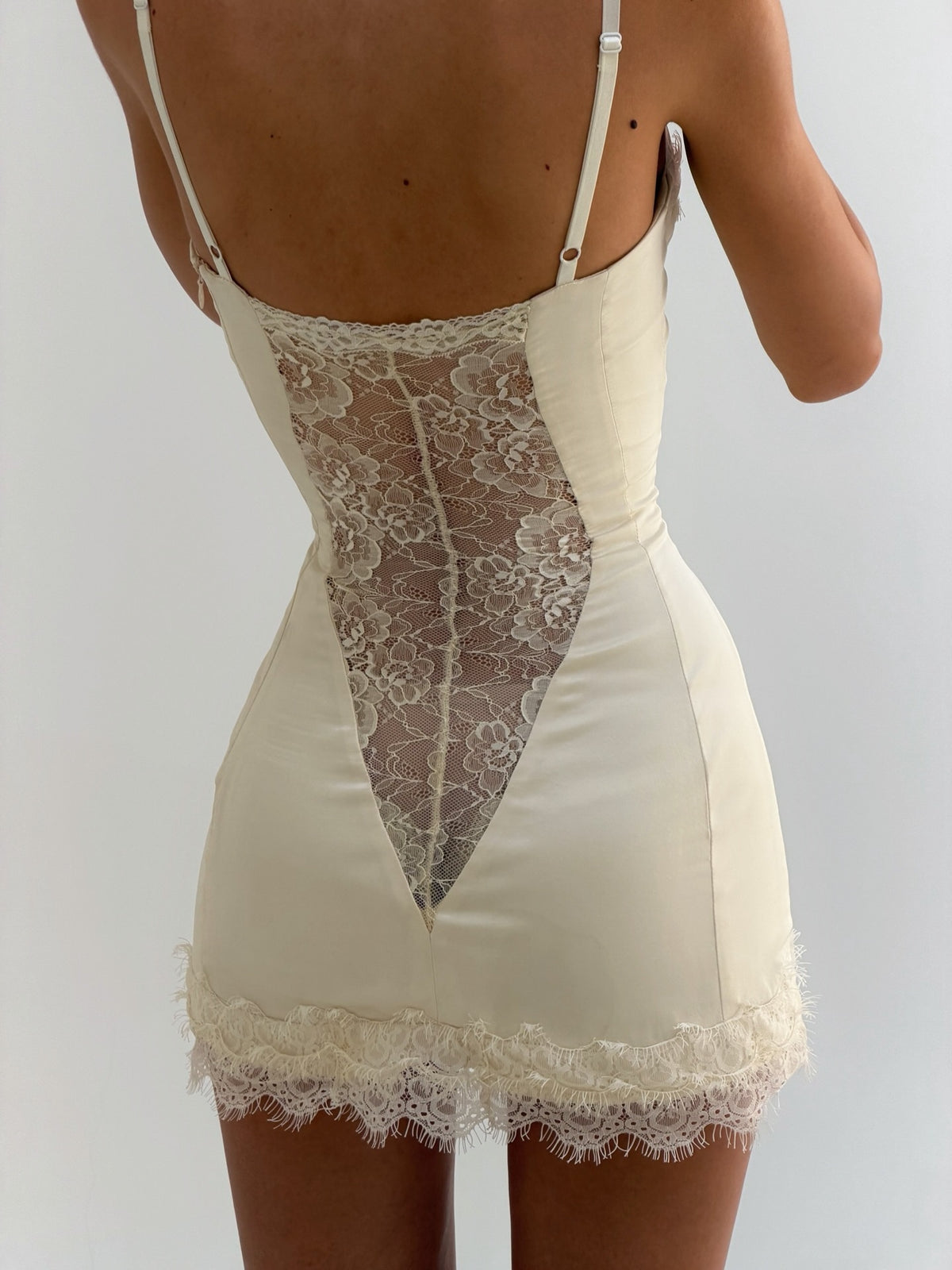Bodycon Satin Fishtail Lace Camisole Short Dress