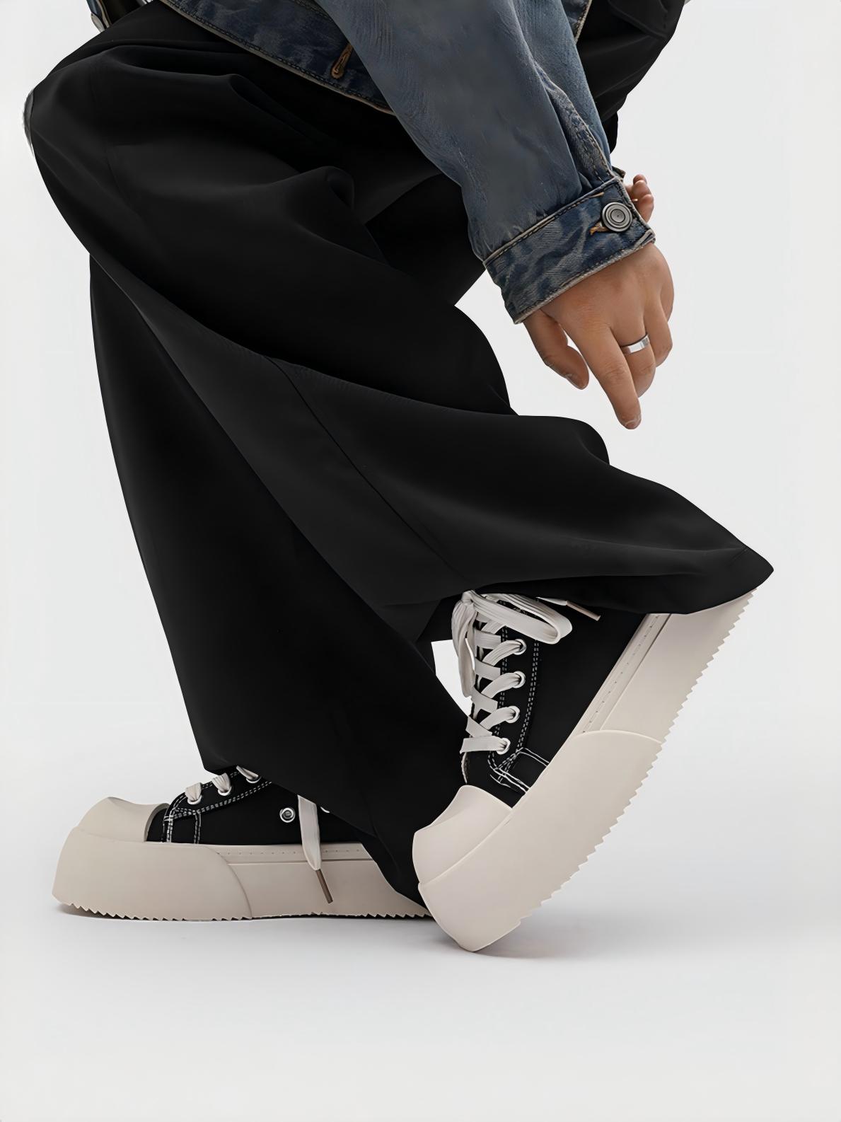 Retro Platform Color-blocked Canvas Shoes