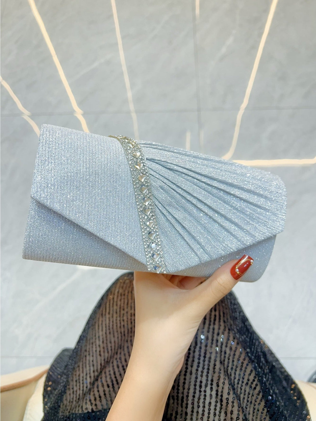 Liber Four Seasons ACC Pleated Diamond Small Square Bag