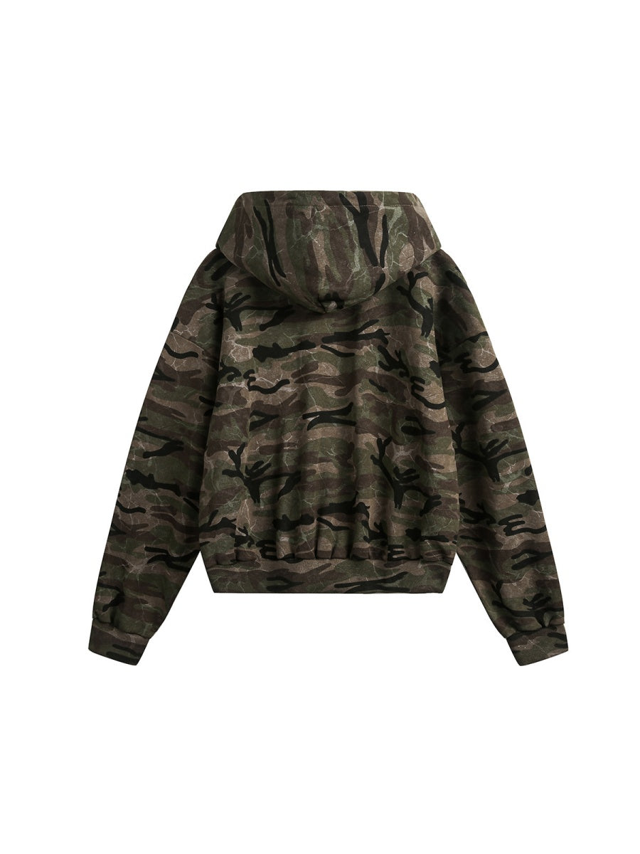 Street Camouflage Cardigan Zipper Hoodies