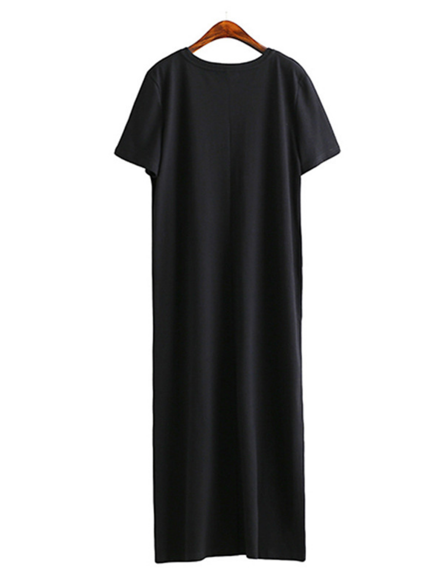 Solid Slit Casual Maxi Dresses