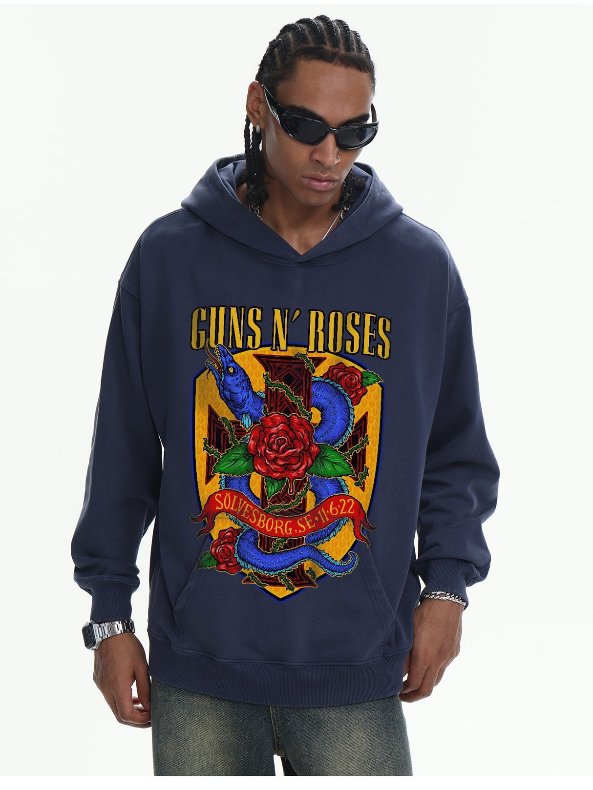 Retro Fried Snowflakes Printed Hoodies