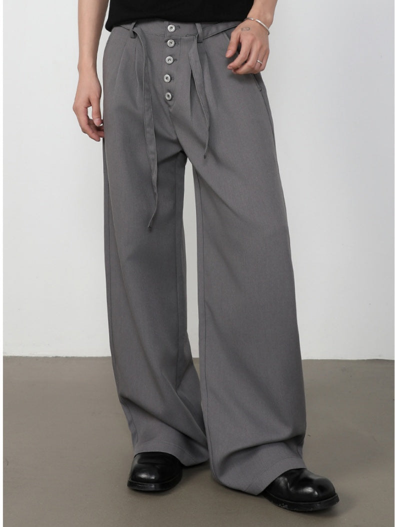Double Pleat Loose-fit Straight-fit Dress Pants Pants
