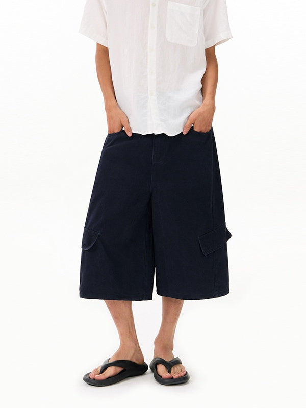 7 Points Work Clothes Baggy Straight-fit Shorts