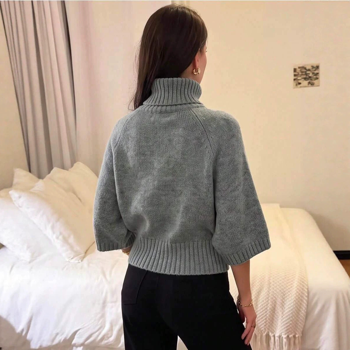 Autumn And Winter High-neck Loose Knit Sweater