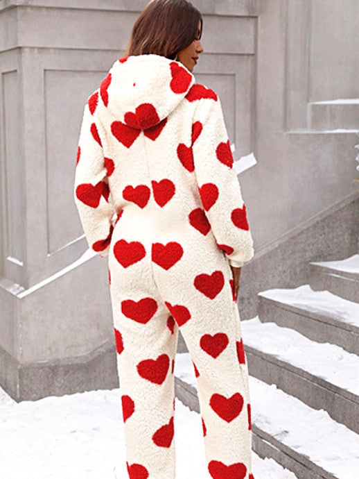 Jumpsuit Pockets Hooded Pajamas