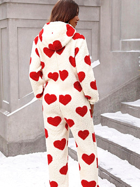 Jumpsuit Pockets Hooded Pajamas