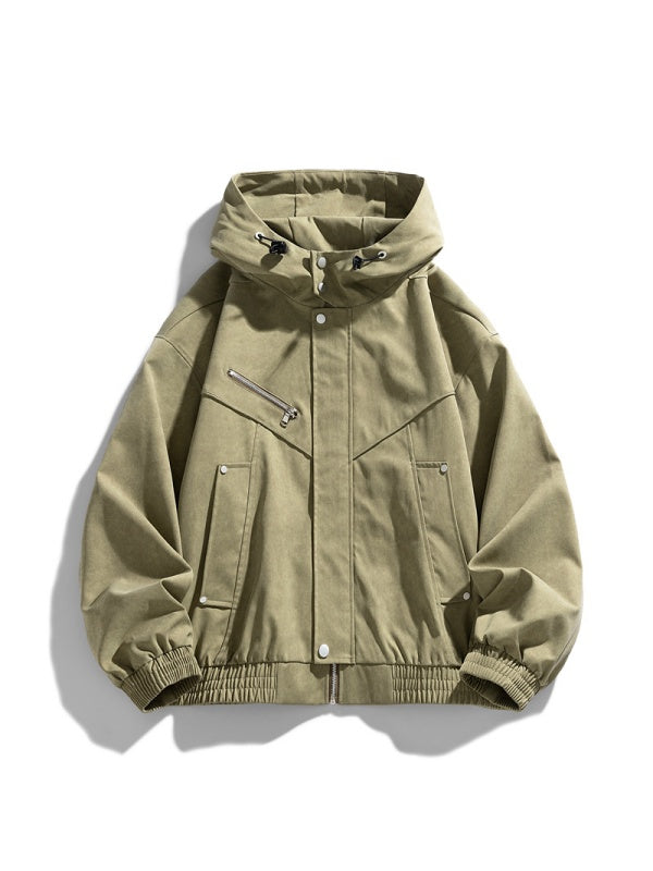 Tooling Hooded Suede Loose Function Jackets