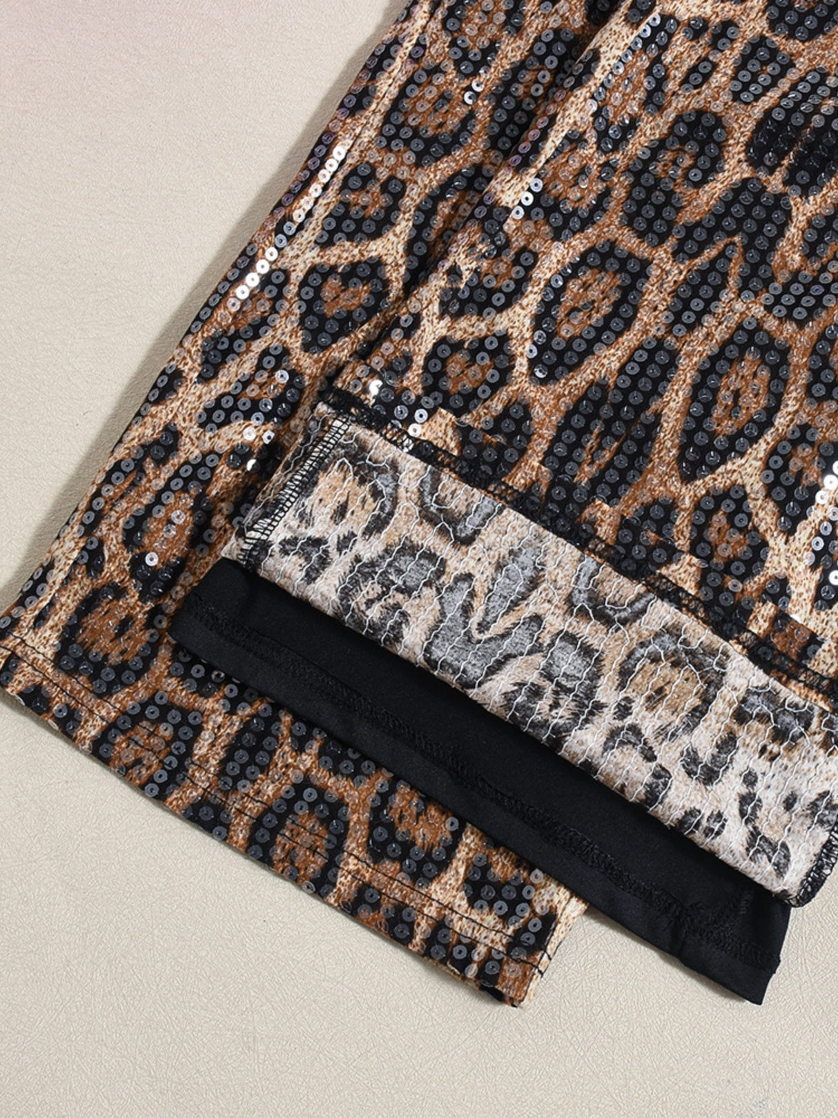 Leopard Print Sequins Pants