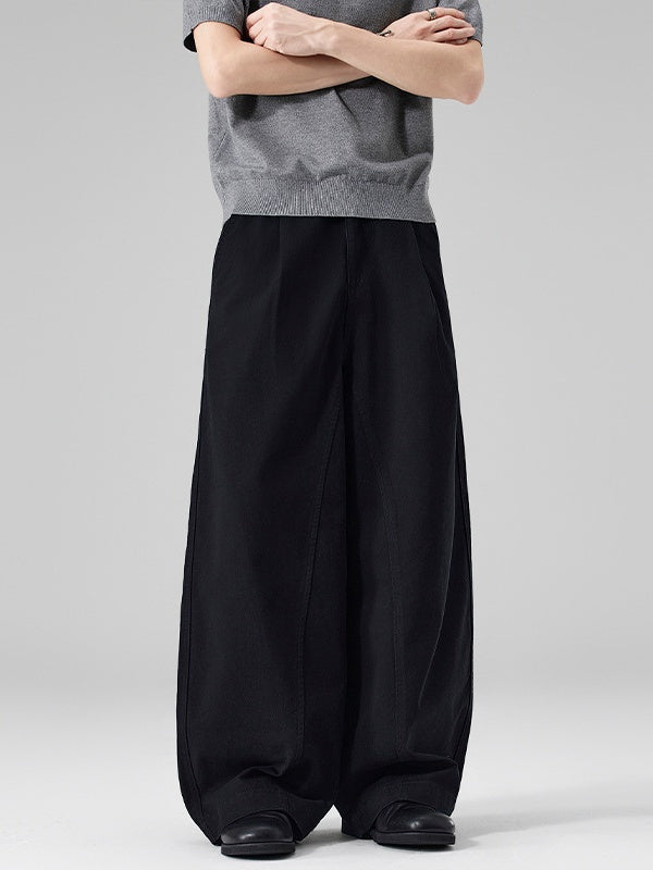Arc Segmentation Design Washed Pants