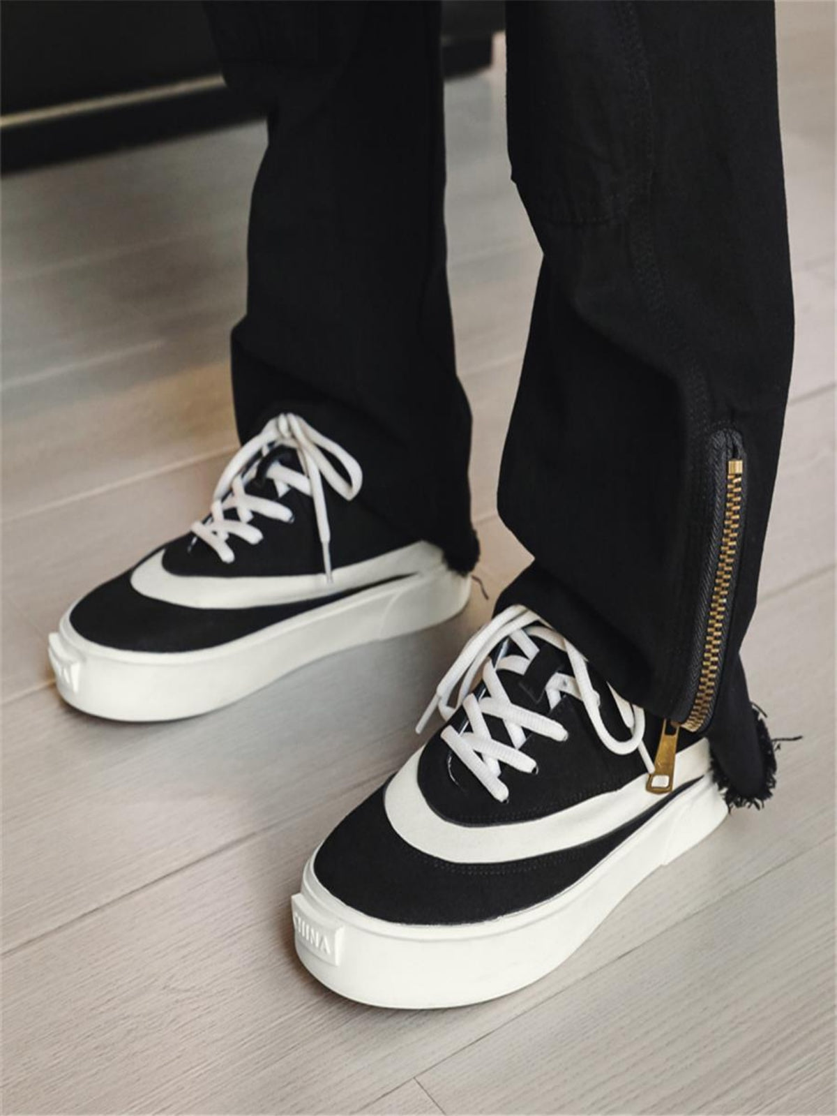 Suede Color-blocked Sneakers