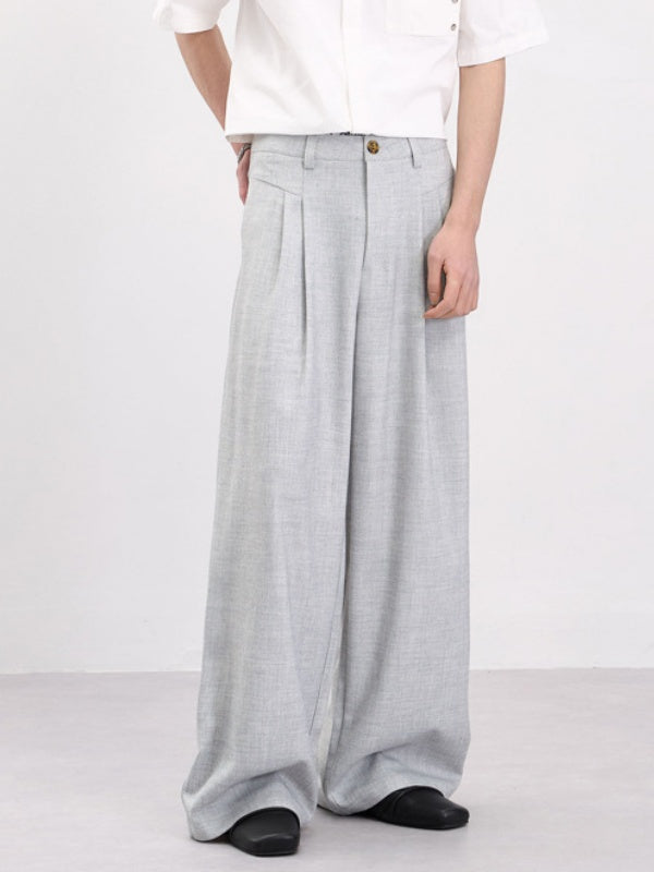 Old Money Style Stereo Pleating Dress Pants Pants
