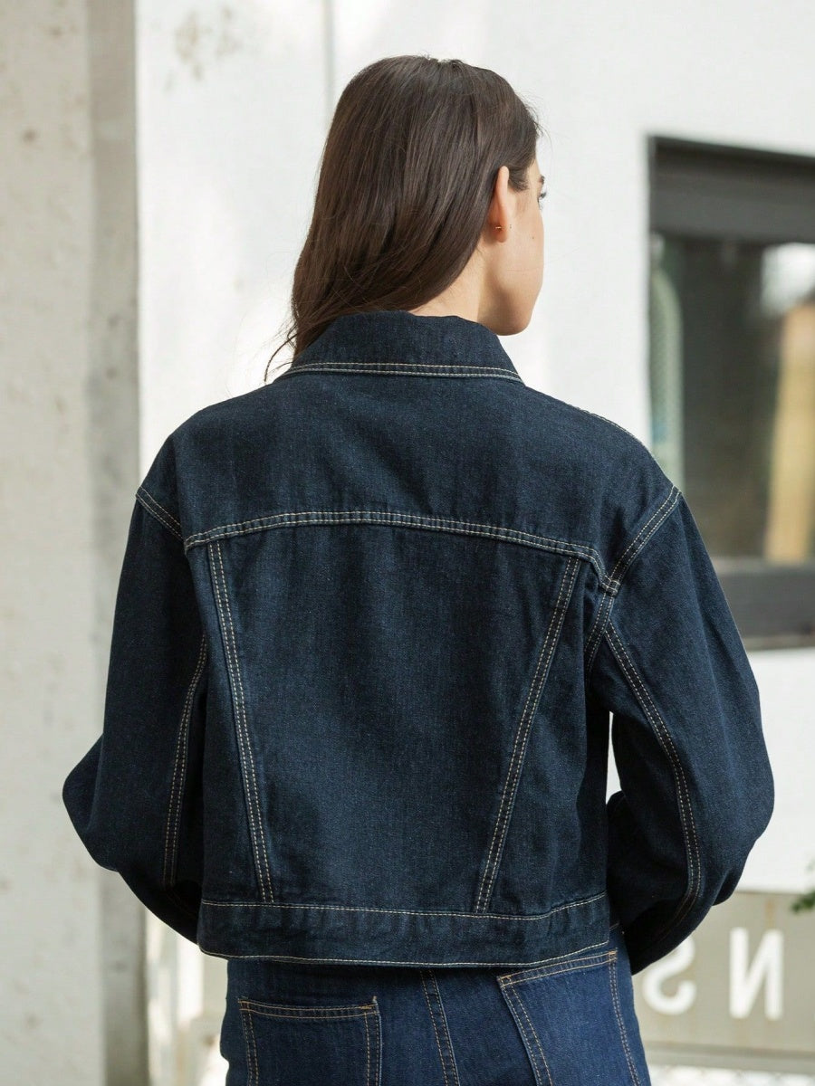 Regular Pocket Decoration Denim Jacket