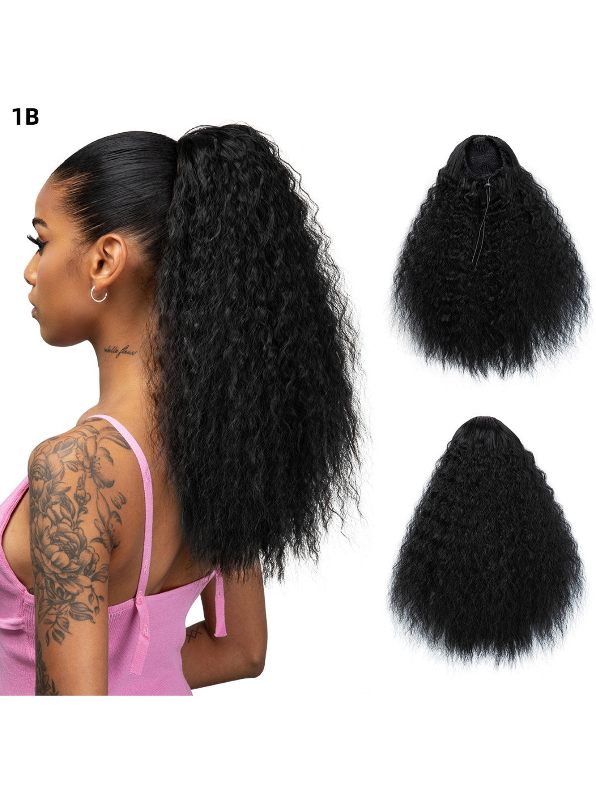 Small Curly Ponytail Synthetic Fiber Drawstring Braid High-temperature Silk Wig