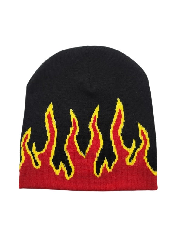 Flame Jacquard Hip Hop Windproof Beanies