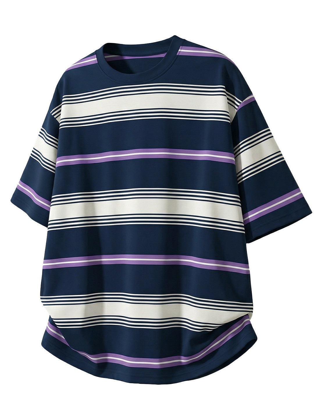 Color-blocked Stripes Loose-fit T-shirts
